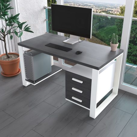 Комп'ютерний стіл з натурального дерева (дуб) Остін Wood WL 120*60*75 Сірий Камінь (22380006)