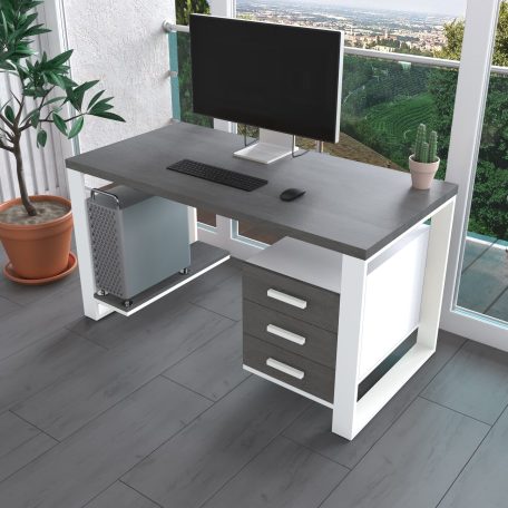 Комп'ютерний стіл з натурального дерева (ясен) Остін Wood WL 120*60*75 Сірий Камінь (22220006)