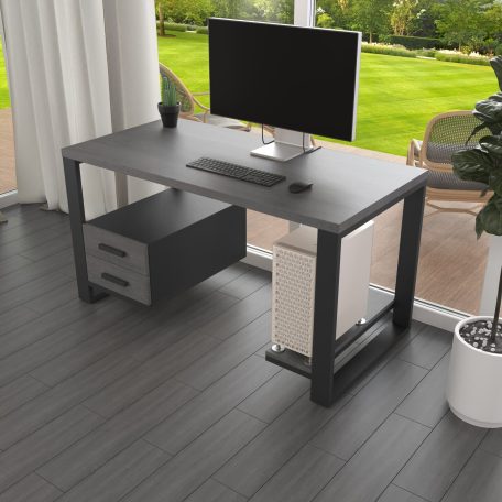 Комп'ютерний стіл з натурального дерева (дуб) Таск Wood BL 120*60*75 Сірий Камінь (22400006)