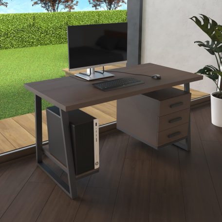 Комп'ютерний стіл з натурального дерева (ясен) Вірджинія Wood 120*60*75 Горіх Натуральний (22170013)