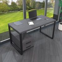 Письмовий стіл з натурального дерева (дуб) Альфред Wood 140*80*82 Сірий Камінь (32200691)