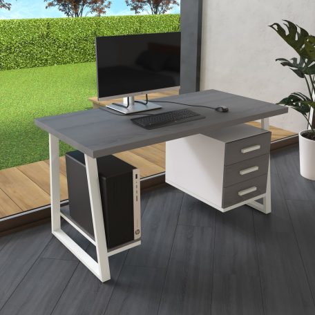 Письмовий стіл з натурального дерева (ясен) Вірджинія Wood WL 120*60*75 Сірий Камінь (32140006)