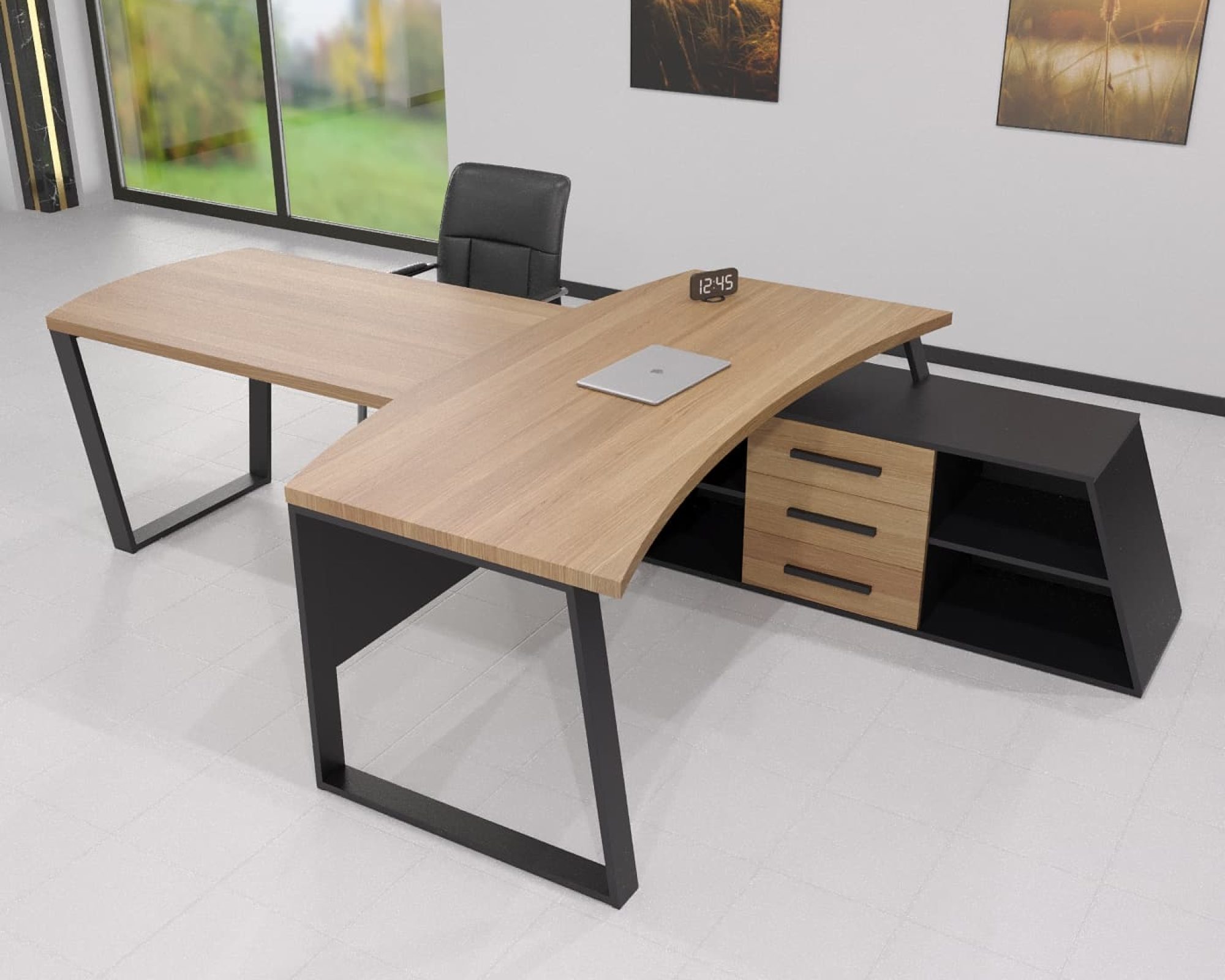 Стіл керівника Берн WOOD 120*91 (311800015) довжина 1.2 м, ширина 0.9 м, стільниця Масив дубу