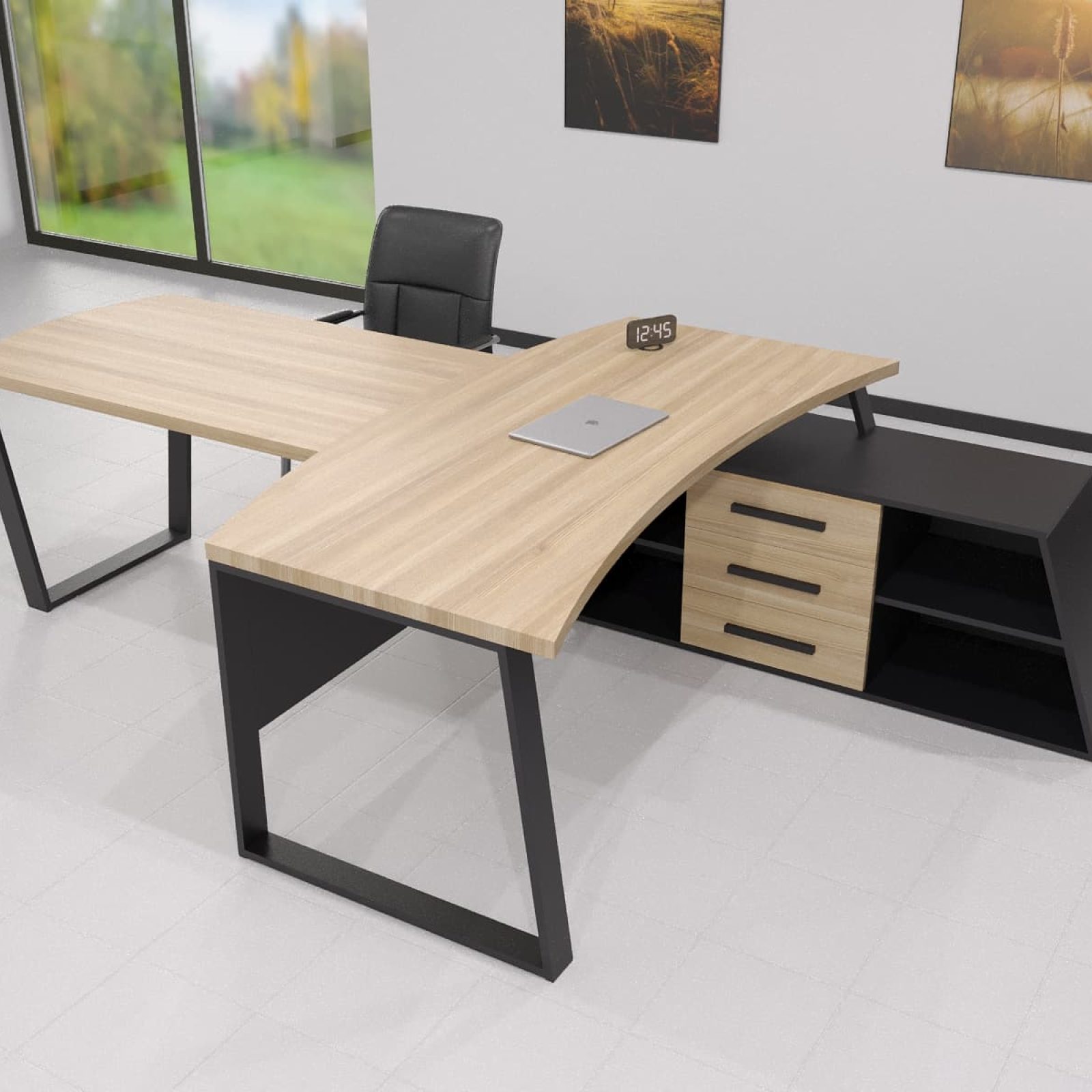 Стіл керівника Берн WOOD 160*80 (31180027) довжина 1.6 м, ширина 0.8 м, стільниця Масив ясену