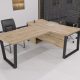 Кабінетні меблі для дому Берн Дуб Аппалачі/Чорний 130x90 см