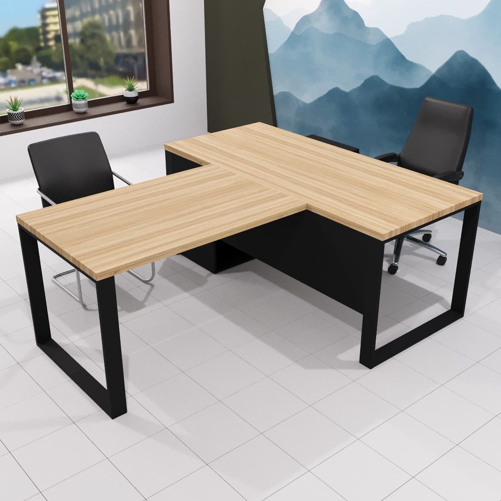 Стіл керівника Ліон WOOD 150*80 (31200021) довжина 1.5 м, ширина 0.8 м, стільниця Масив ясену