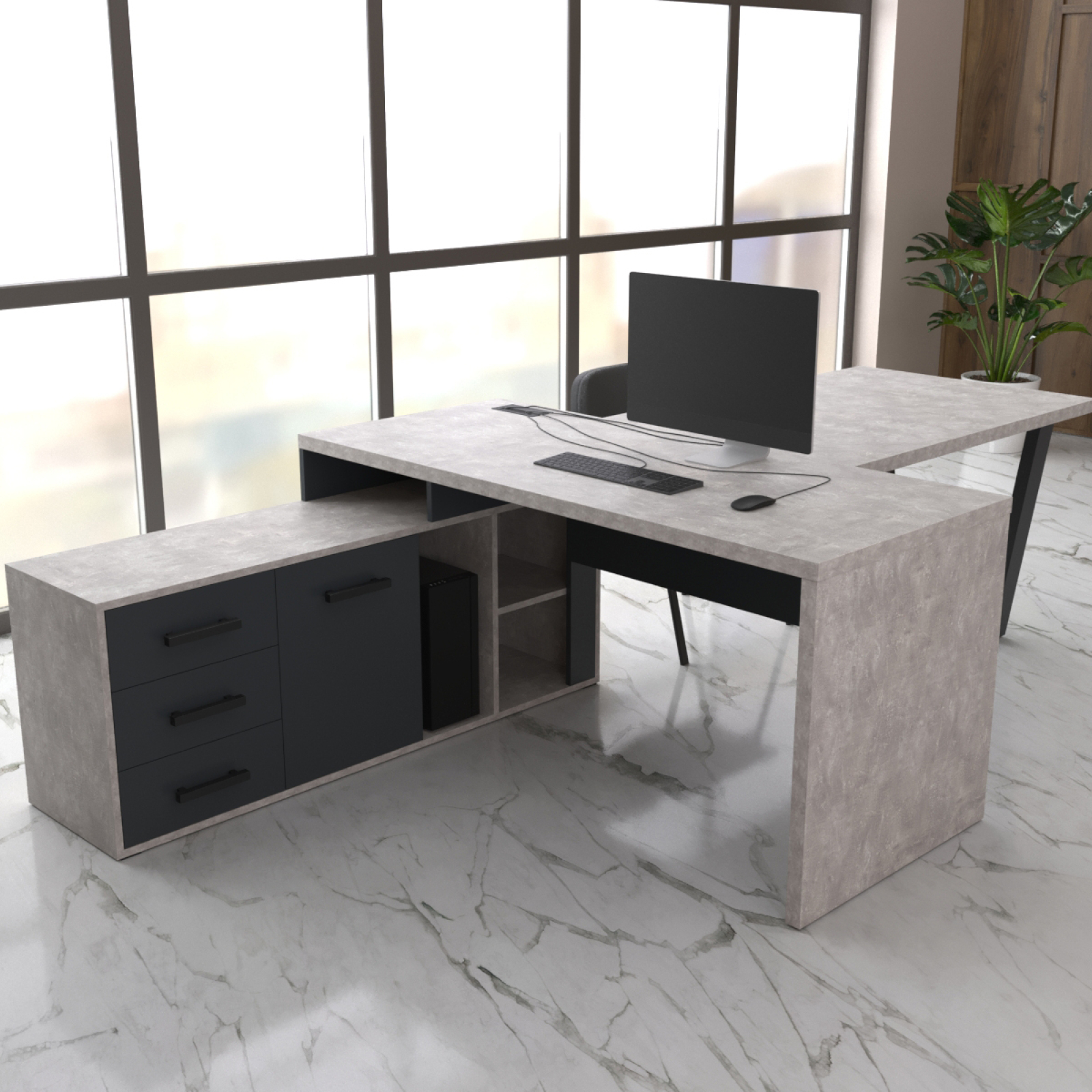 Кабінет для директора vilnus-t Бетон 160x90 см