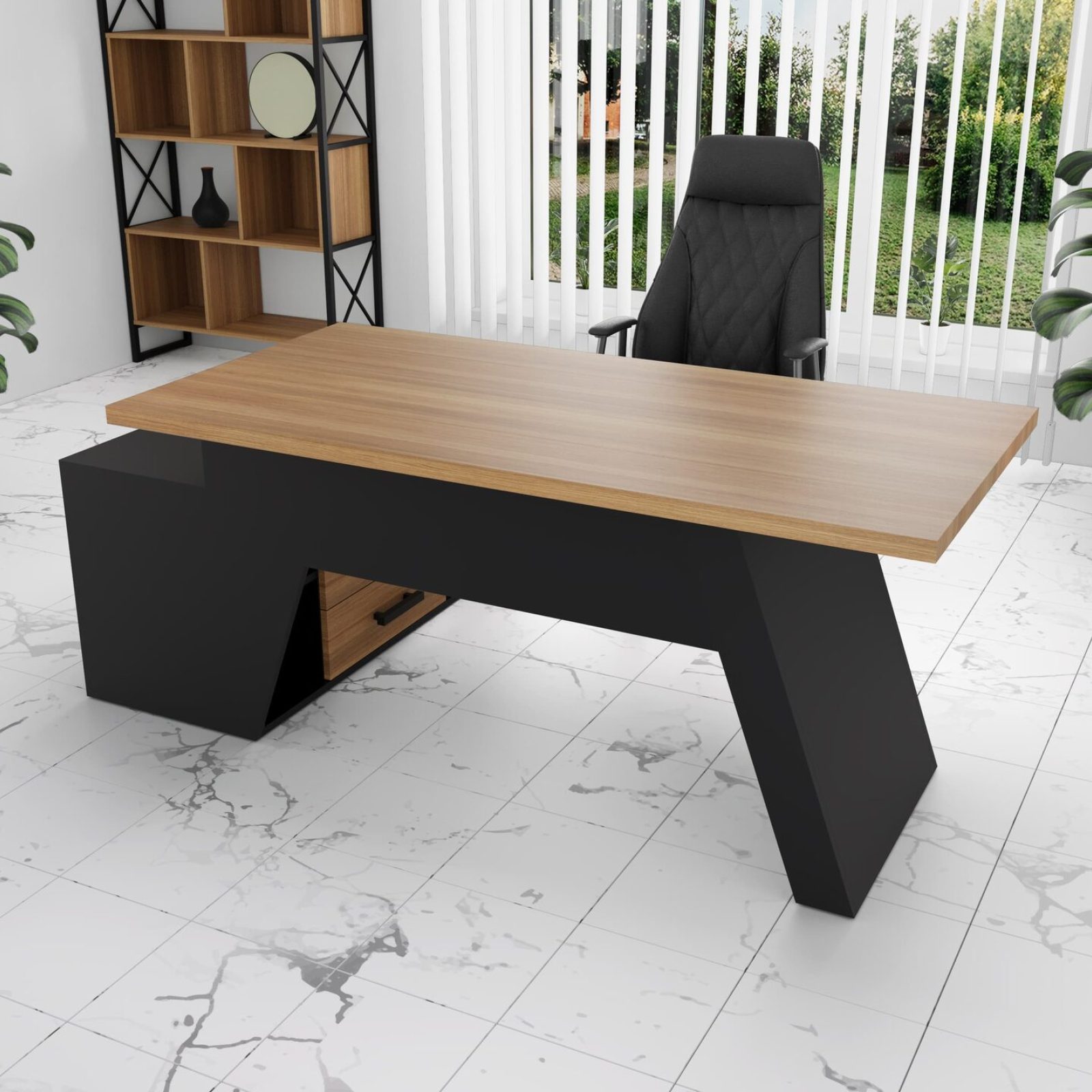 Стіл керівника Бостон WOOD 170*90 (42210006) довжина 1.7 м, ширина 0.9 м, стільниця Натуральний Чорний