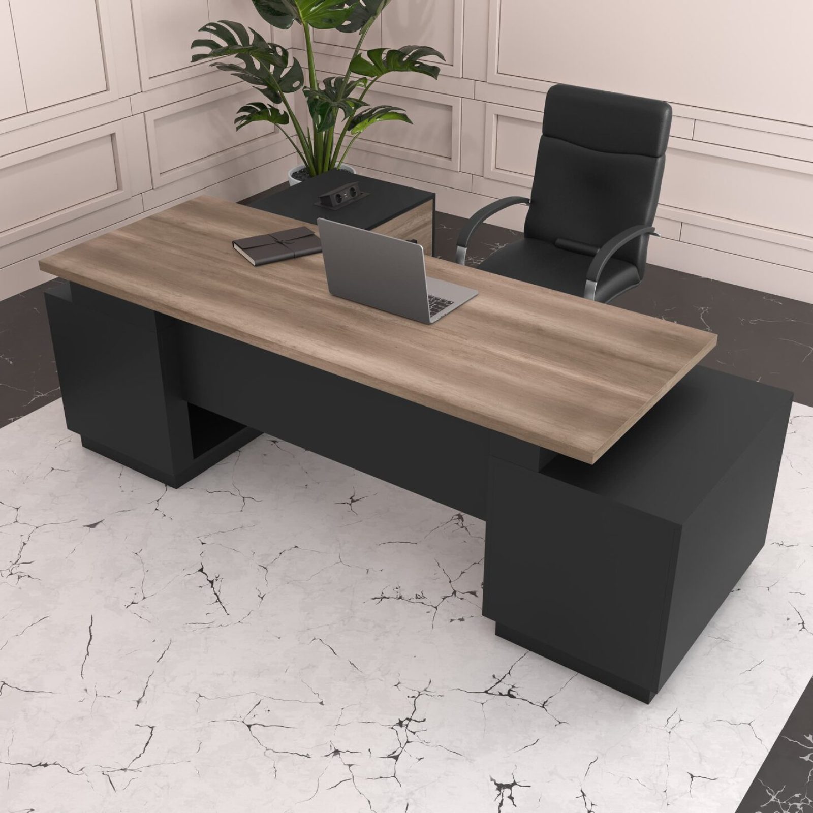 Стіл керівника Дамір Black Чорний 180x80 см