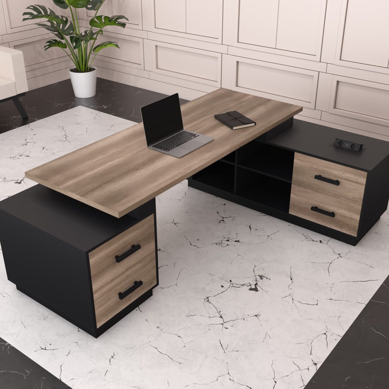 Стіл керівника Дамір Black Чорний 180x80 см