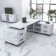 Директорські столи Дамір Glass Line 160x80 см Мармур Білий/Чорний