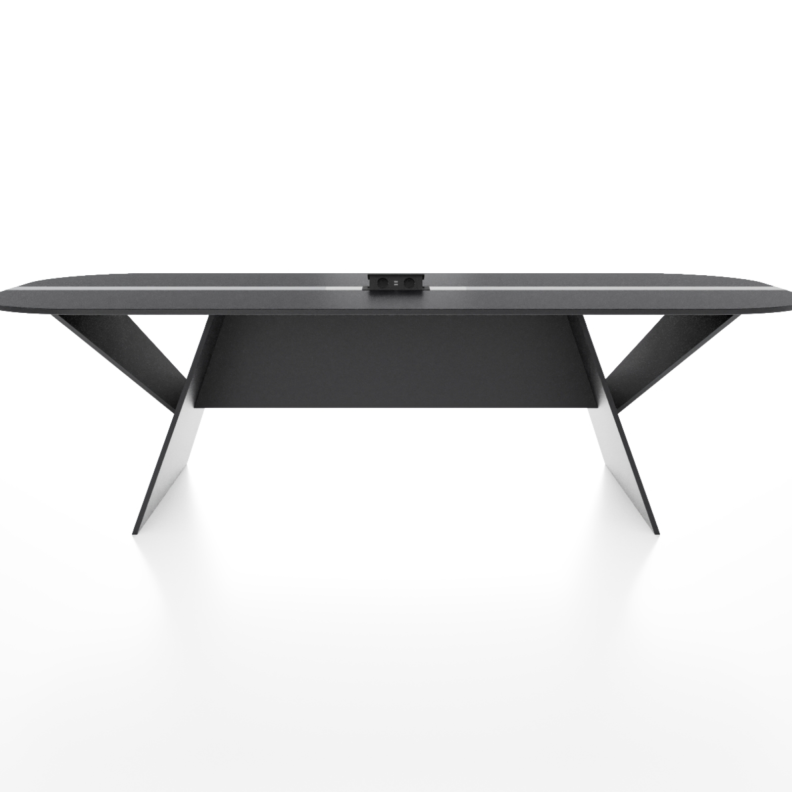 Конференц стіл для переговорів Алонто Glass Line Чорний 140x70 см