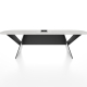 Конференц стіл для переговорів Алонто Glass Line Бетон 140x70 см