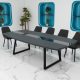 Овальний стіл для переговорів Асканія Glass Line на 8-10 осіб Антрацит/Чорний 190x190 см