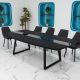 Стіл для конференцій Асканія Glass Line на 8-10 осіб Чорний/Чорний 190x180 см