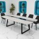 Стіл для конференцій Асканія Glass Line на 8-10 осіб Бетон/Чорний 190x170 см