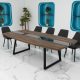 Стіл переговорний Асканія Glass Line на 8-10 осіб Горіх Модена/Чорний 190x170 см