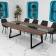 Стіл переговорний Асканія Glass Line на 8-10 осіб Горіх Модена/Чорний 190x170 см