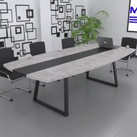 Овальний стіл для нарад Асканія на 4-6 осіб Бетон/Чорний 180x80 см (askaniya-57750001)