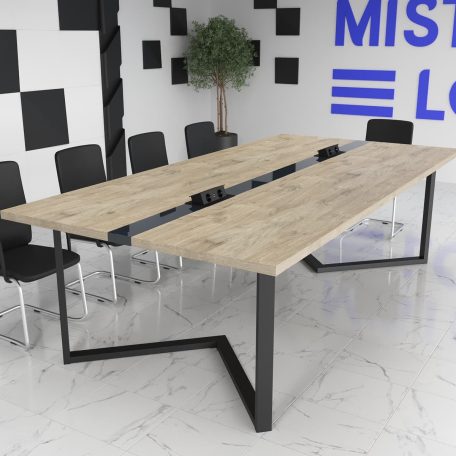 Конференц стіл Бруклін Glass Line на 6-8 осіб Чорний/Чорний 240x90 см (bruklin-glass-line-55730004)