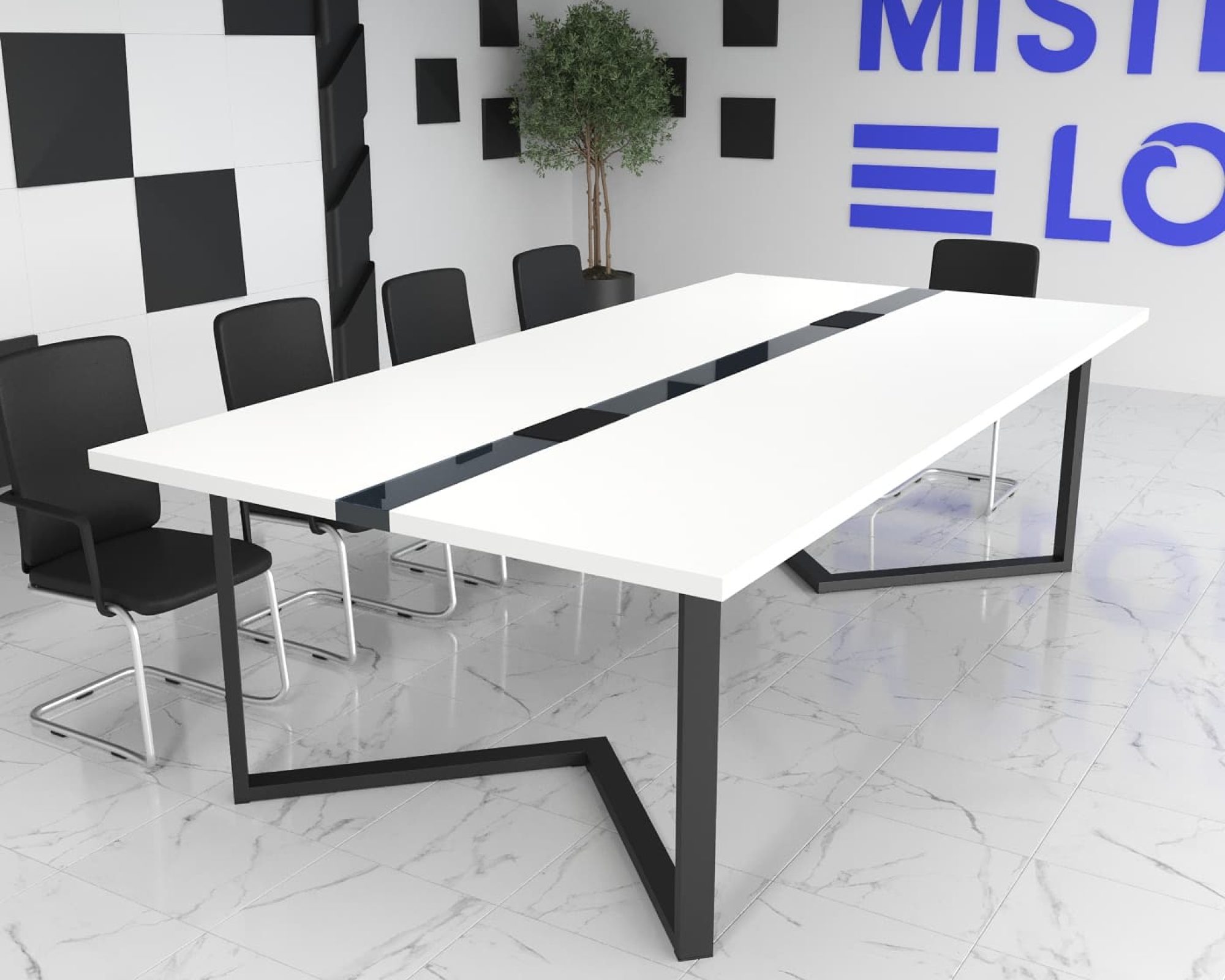 Стіл для переговорів Бруклін Glass Line 240x90 см