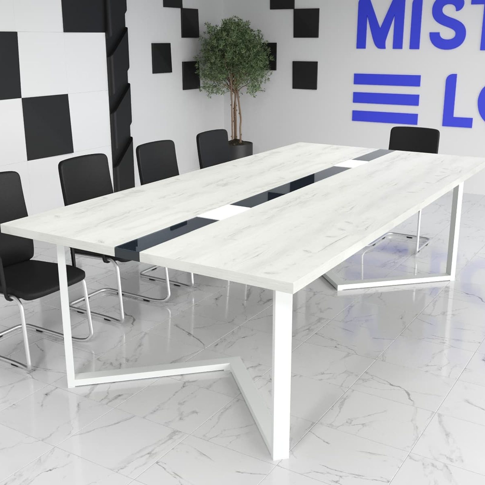 Стіл переговорів Бруклін Glass Line 240x90 см