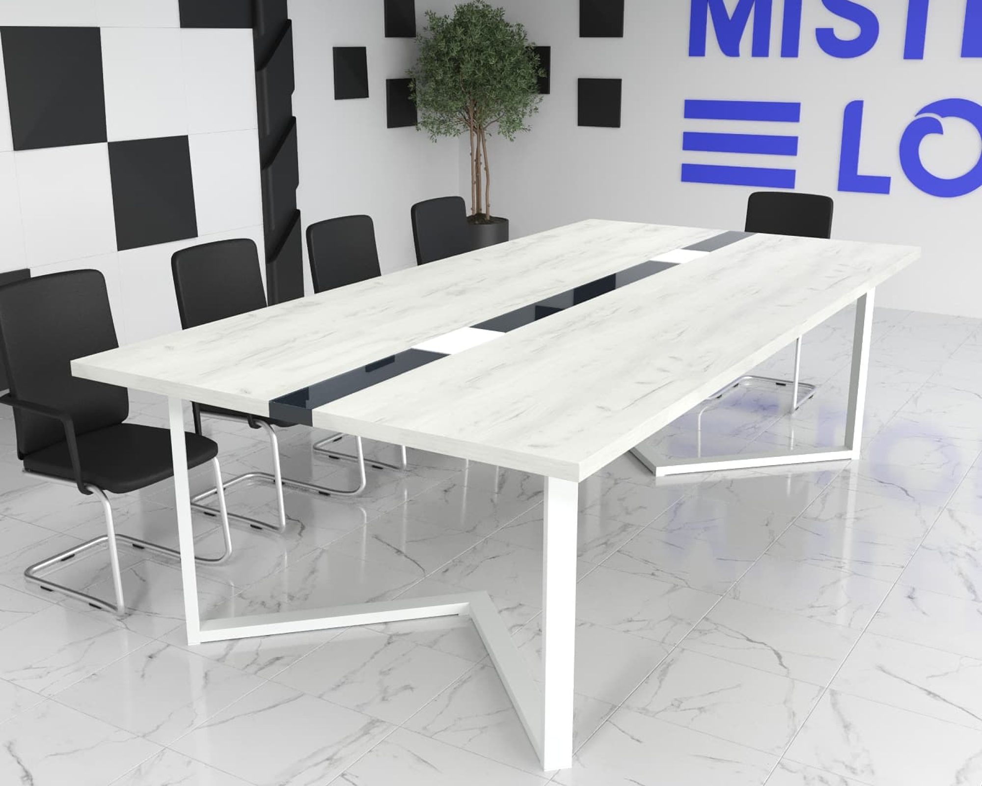 Стіл переговорів Бруклін Glass Line 240x90 см