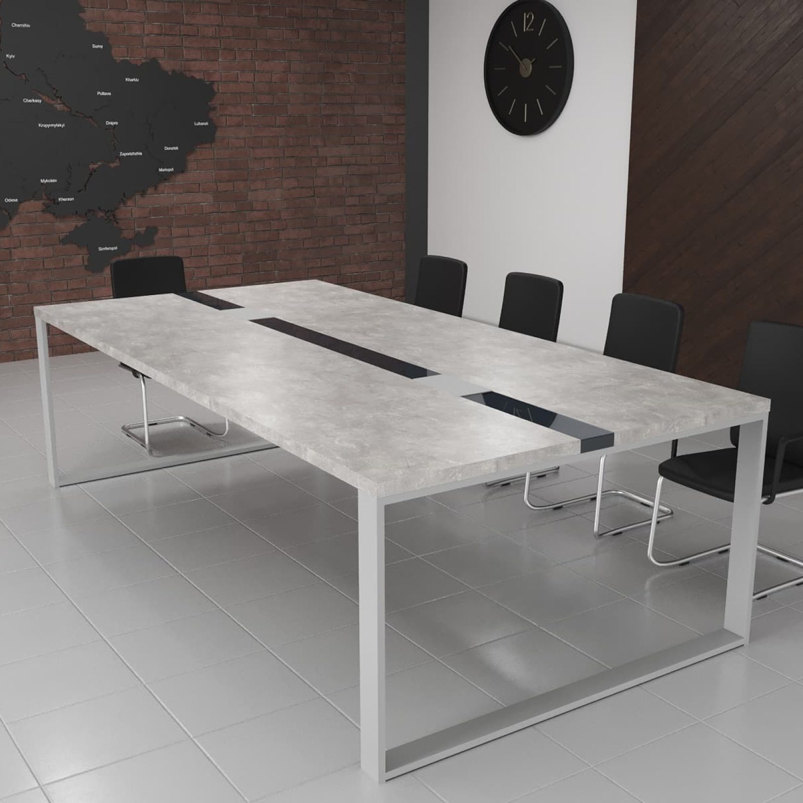 Стіл переговорний Брюсель Glass Line на 8-10 осіб 240x120 см