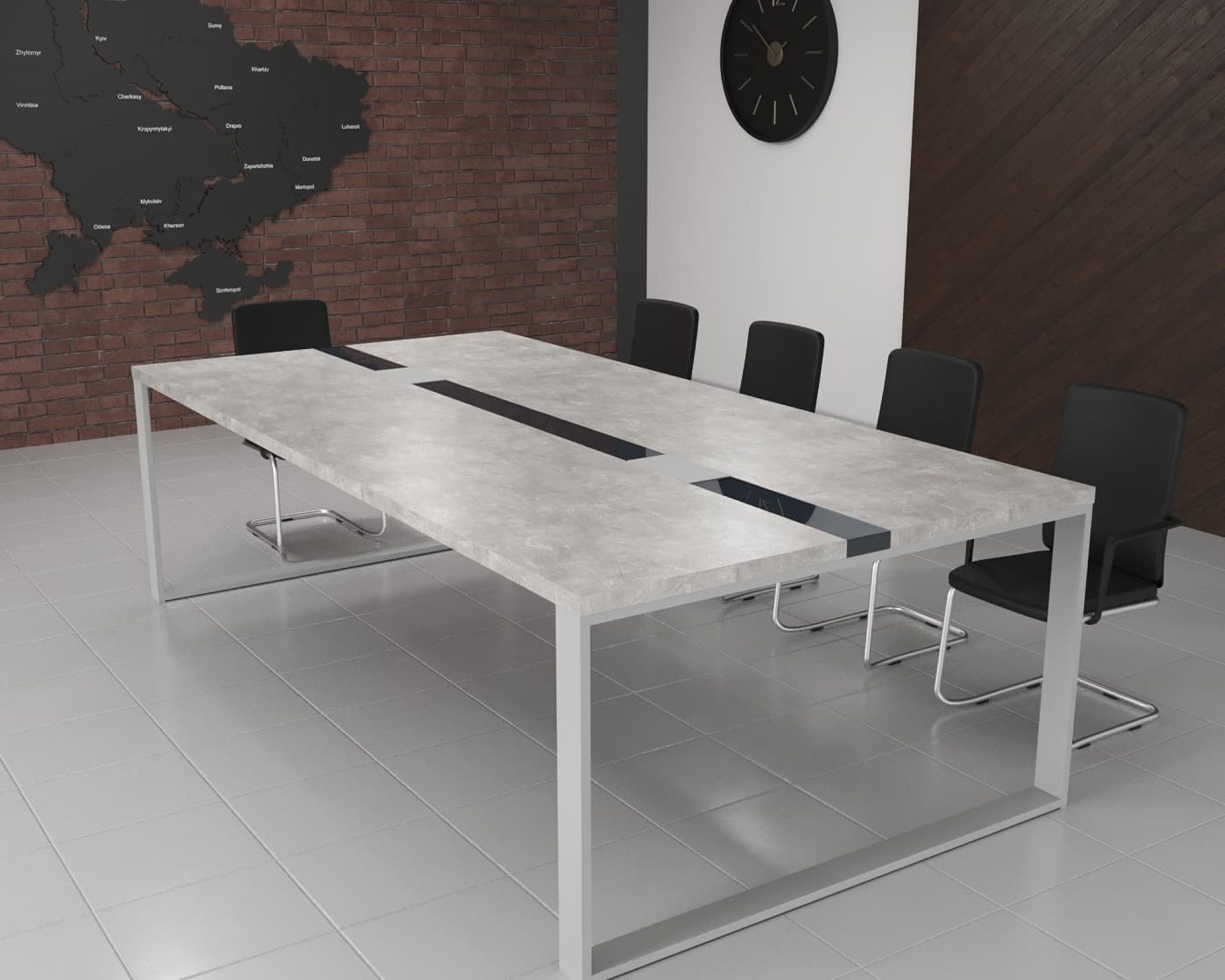 Стіл переговорний Брюсель Glass Line на 8-10 осіб 240x120 см
