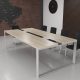 Конференц стіл Брюсель Glass Line Дуб Крафт Білий 240x90 см
