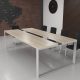 Конференц стіл Брюсель Glass Line Дуб Крафт Білий 240x90 см
