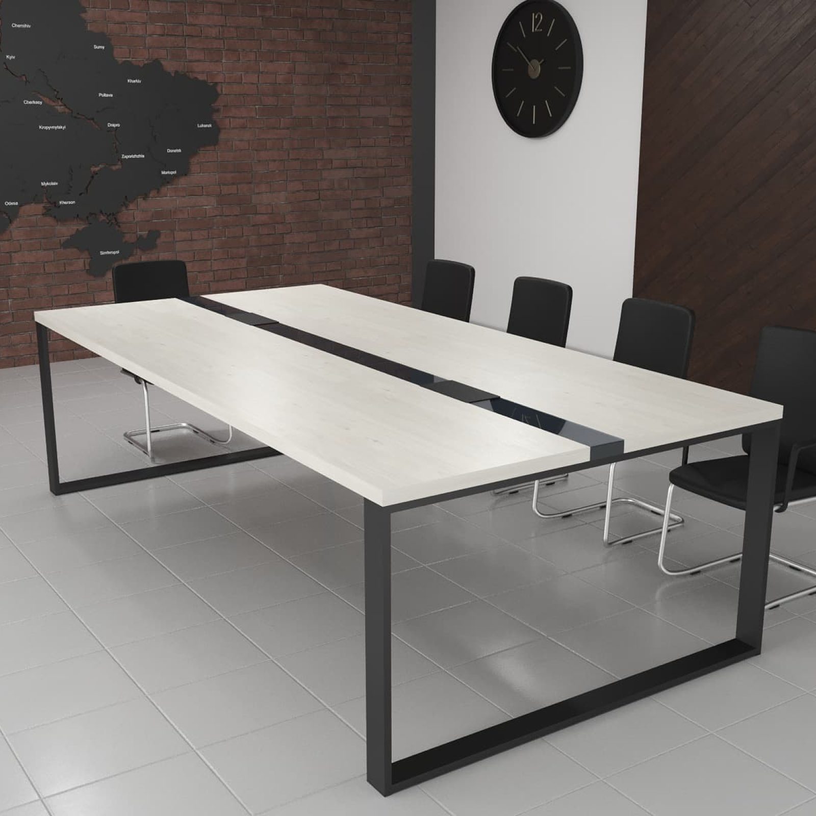 Стіл для конференц-залу Брюсель Glass Line на 8-10 осіб 240x120 см