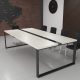 Стіл переговорів Брюсель Glass Line на 6-8 осіб Бетон/Чорний 240x90 см