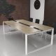 Конференц стіл Брюсель Glass Line Дуб Сонома Світлий/Сірий 250x140 см