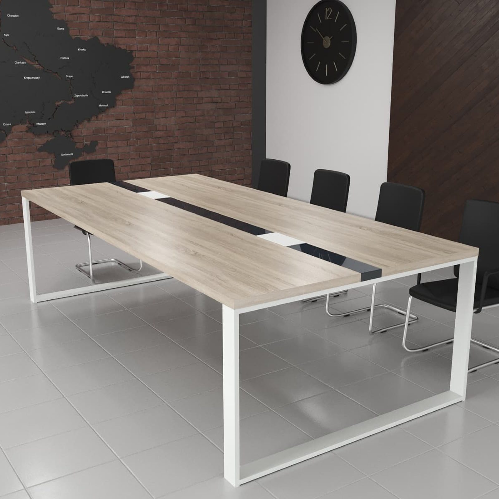Стіл для конференц-залу Брюсель Glass Line на 6-8 осіб 240x90 см