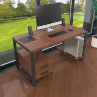 Комп'ютерний стіл з натурального дерева (дуб) Альфред Wood 120*60*75 Махагон Світлий (22310001)
