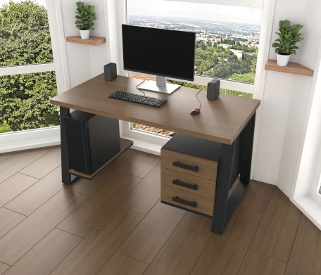 Комп'ютерний стіл з натурального дерева (дуб) Джорджія Wood BL 120*60*75 Золотистий Пісок (22270003)