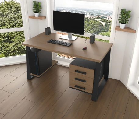 Комп'ютерний стіл з натурального дерева (ясен) Джорджія Wood BL 120*60*82 Золотистий Пісок (22110012)