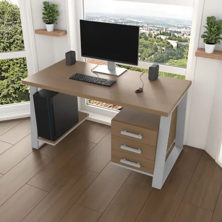 Комп'ютерний стіл з натурального дерева (ясен) Джорджія Wood 120*60*75 Золотистий Пісок (22100008)