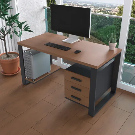 Комп'ютерний стіл з натурального дерева (ясен) Остін Wood BL 120*60*75 Махагон Світлий (22210001)