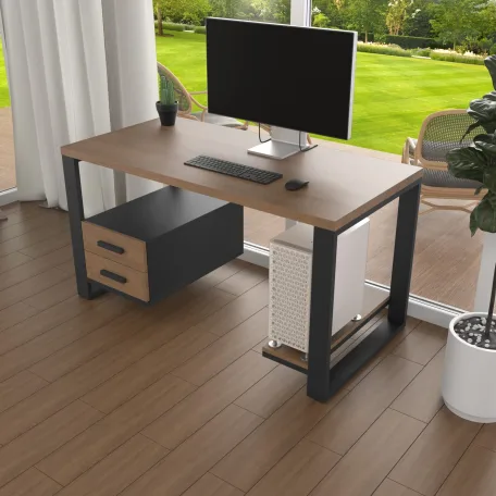 Комп'ютерний стіл з натурального дерева (дуб) Таск Wood BL 120*60*75 Золотистий Пісок (22400003)