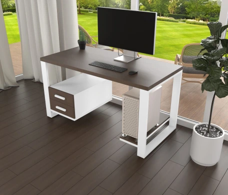 Комп'ютерний стіл з натурального дерева (дуб) Таск Wood WL 120*60*75 Горіх Натуральний (22410005)