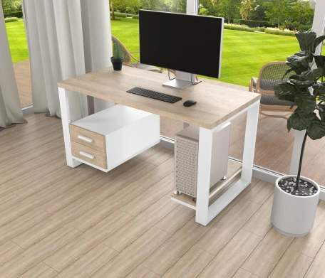 Комп'ютерний стіл з натурального дерева (ясен) Таск Wood WL 120*60*75 Світле Дерево (22250002)