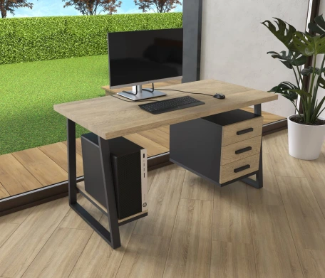 Комп'ютерний стіл з натурального дерева (дуб) Вірджинія Wood BL 120*60*75 Натуральний (22340004)