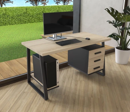 Комп'ютерний стіл з натурального дерева (ясен) Вірджинія Wood BL 120*60*75 Натуральний (22180004)