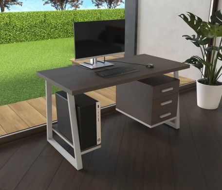 Комп'ютерний стіл з натурального дерева (ясен) Вірджинія Wood 120*60*75 Темний Шоколад