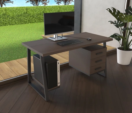 Комп'ютерний стіл з натурального дерева (ясен) Вірджинія Wood 120*60*75 Горіх Натуральний (22170013)