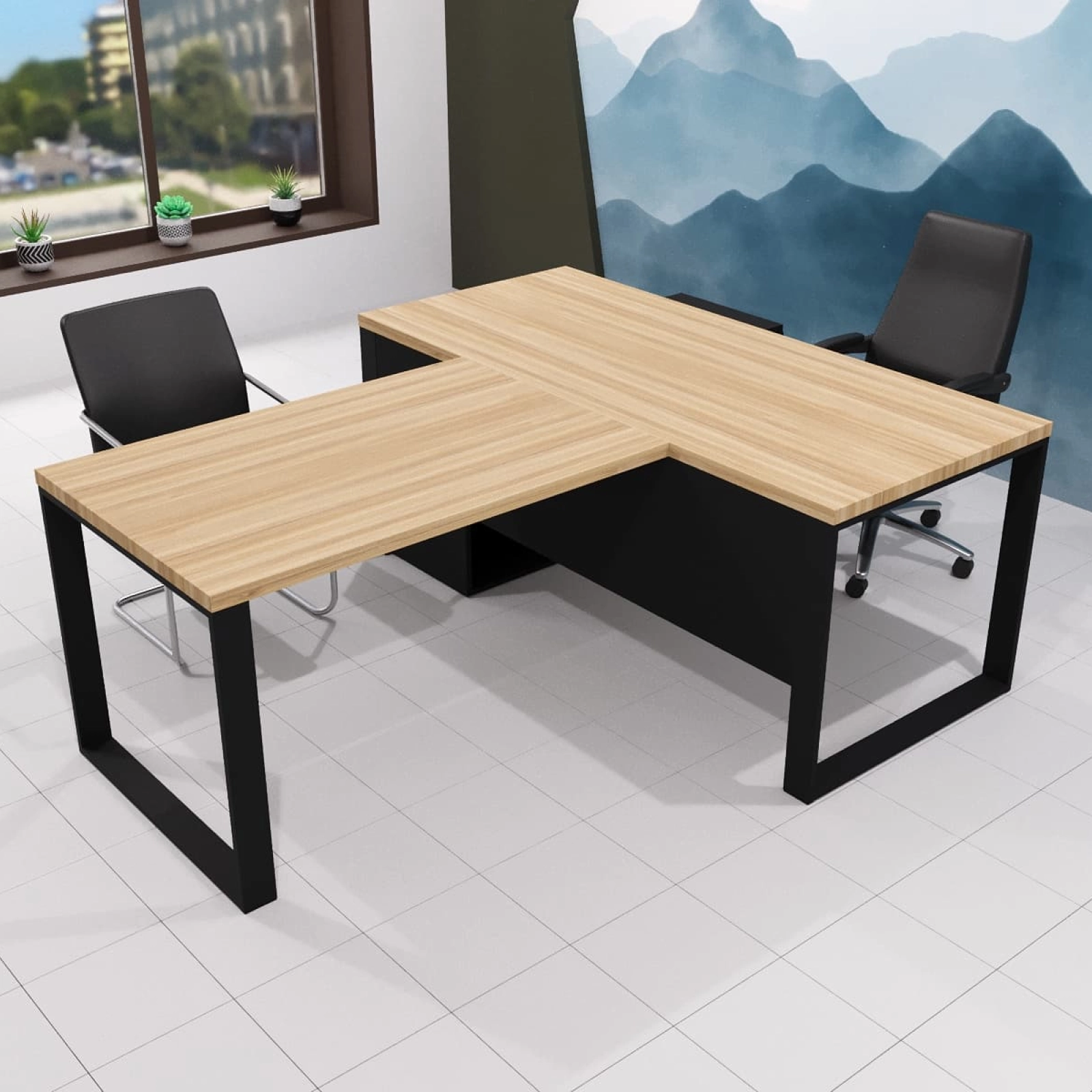 Стіл керівника Ліон WOOD 150*80 довжина 1.5 м, ширина 0.8 м, стільниця Масив ясену