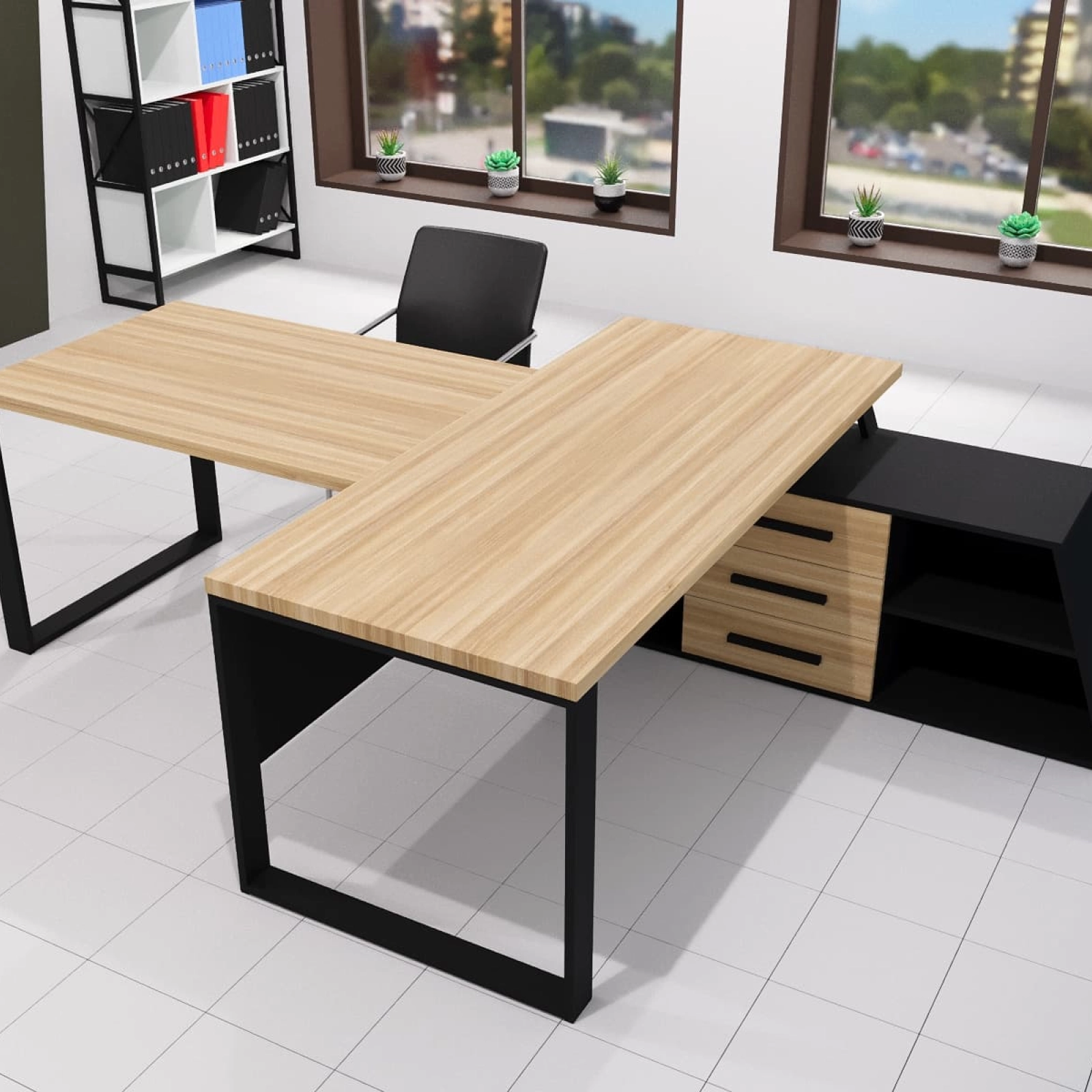 Стіл керівника Ліон WOOD 150*80 довжина 1.5 м, ширина 0.8 м, стільниця Масив ясену
