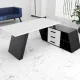 Меблі для керівника Бостон Білий/Чорний 160x70 см